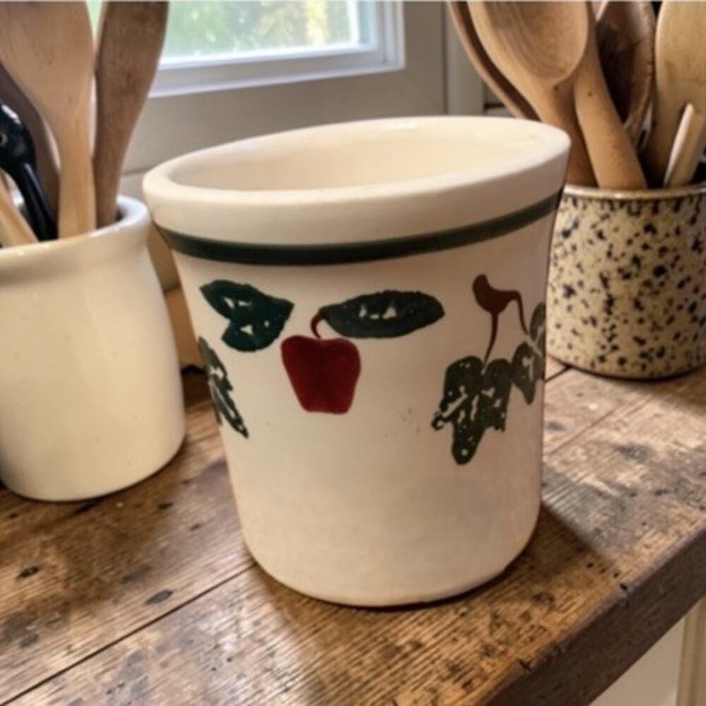 Vintage APPLE CROCK Ivy Crock Shop Santa Ana, CA 5.5”Pottery 3455-66